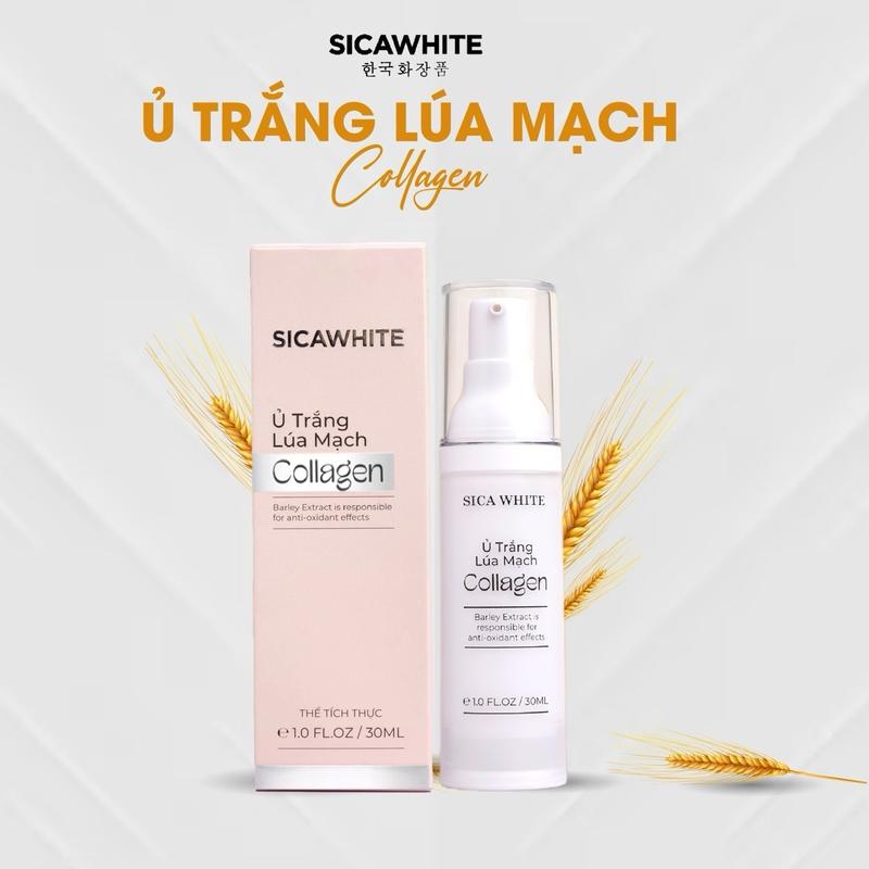 D33 Ủ Trắng Lúa Mạch Collagen 30ml - Mặt Nạ Hỗ Trợ Làm Sáng Hồng Da Hỗ Trợ Chăm Sóc Da Ngâm Đen.