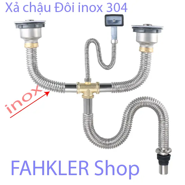 Bộ XẢ Chậu 2 hộc inox 304