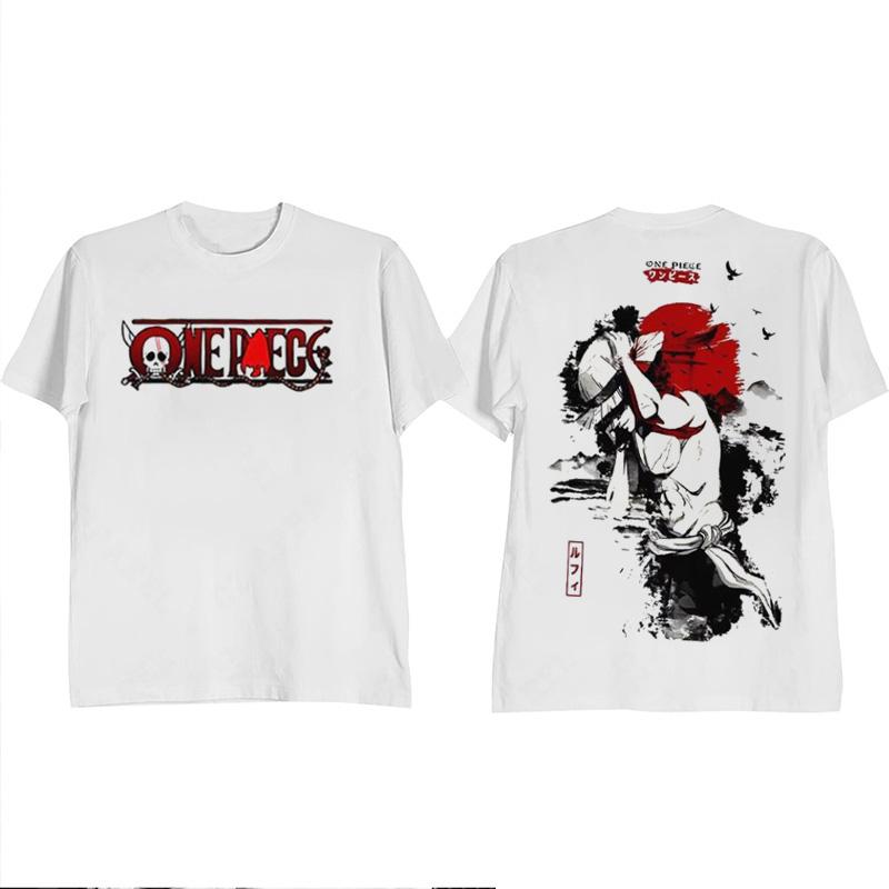 Áo Anime, Thương Hiệu Thời Trang Mỹ One Piece (ZORO), Thiết Kế Monkey D Luffy, Áo Sơ Mi Trắng, Áo Thun Cotton Ngoại Cỡ, Thích Hợp Cho Tình Nhân, Đơn Giản Và Rộng Rãi, Phong Cách Thời Trang, Giá Cả Phải Chăng, Giảm Giá Bán 1