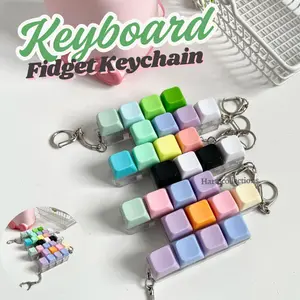 Keyboard Fidget Keychain Gantungan Kunci Fidget Keyboard ASMR Mini Digital Mechanical