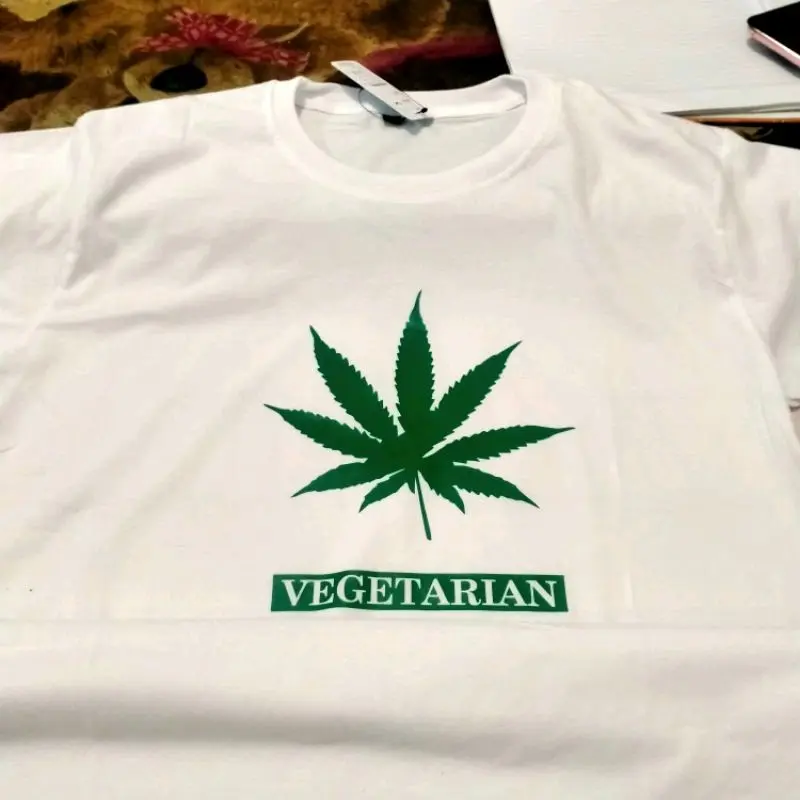 KAOS BAJU LGN VEGETARIAN BAHAN DISTRO HIGH QUALITY CUTTON