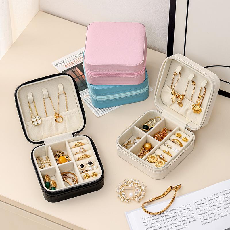 Mini Jewelry Storage Box, Portable Travel Jewelry Case, Multi-grid Jewelry Box for Rings Earrings Necklace Bracelets, Travel Accessories 8