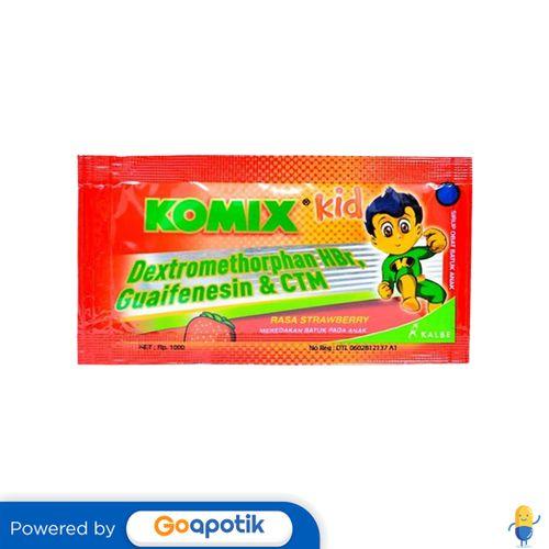 Gambar KOMIX KID RASA STRAWBERRY SACHET 5 ML dari Apotek Karunia Sehat Makassar by GoApotik Kota Makassar Tokopedia