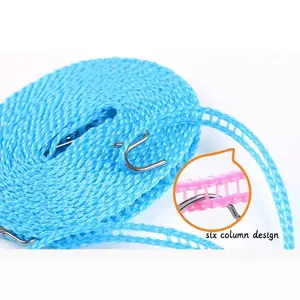 Tali Jemuran Pakaian Praktis / Tali Gantungan Jemuran Baju Portable Dengan Kait 5 Meter