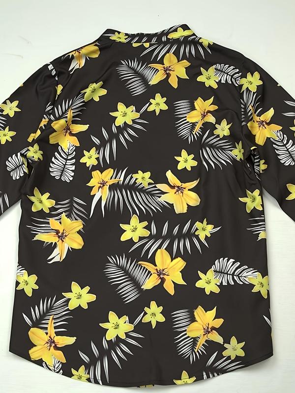 Women's Floral Print Button Front Blouse, Casual Long Sleeve Top for Daily Wear, Ladies Clothes for All Seasons 1