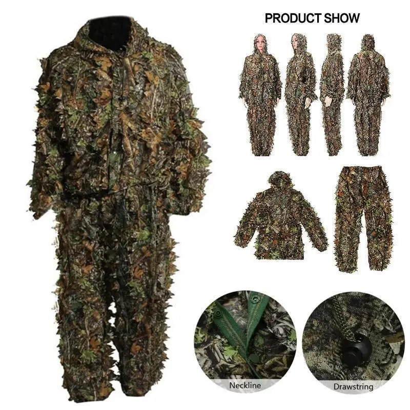 Bộ đồ ngụy trang hình lá, LVGUAN, Bộ đồ Ghillie, Bộ đồ ngụy trang Rừng 3D