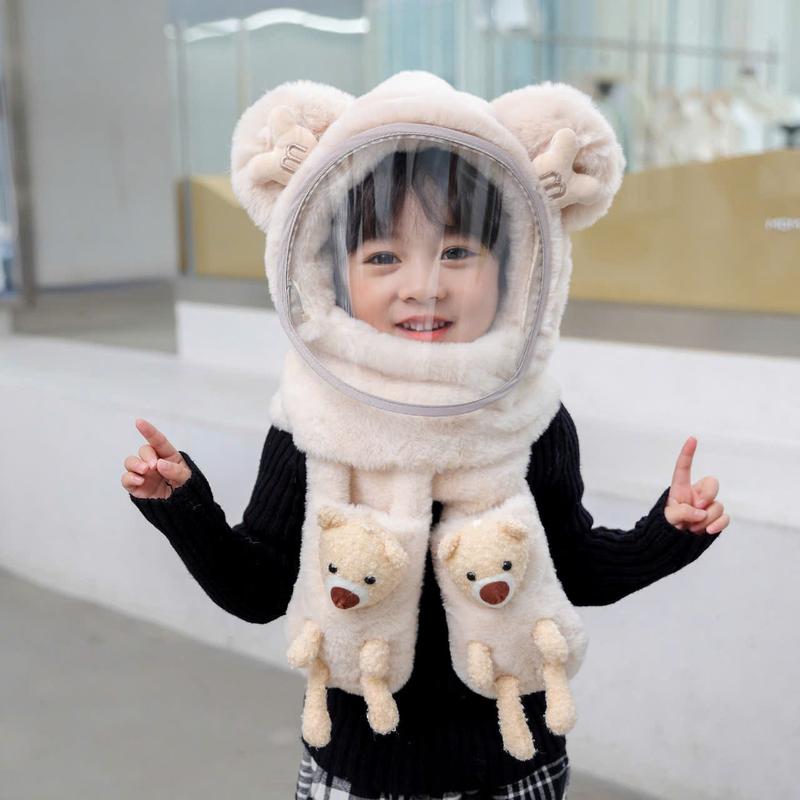 Product Introduction of Mũ Len 3in1 Lông Trùm Đầu Có Kính Chắn Gió Kèm Khăn Quàng Cổ Và Xỏ Tay Cho Bé 15