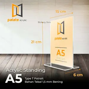 Akrilik Stand Brosur Ukuran A5 Model T