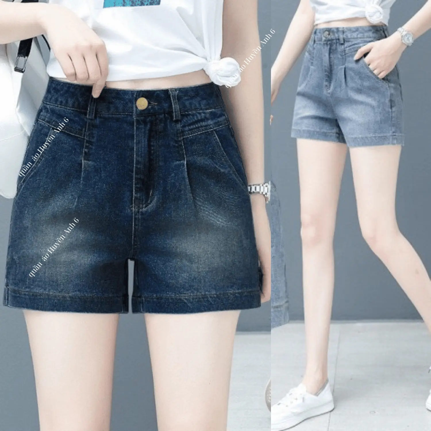 Quần đùi nữ vải bò cao cấp tôn dáng - Quần Áo Huyền Anh Voi Jean [M16]