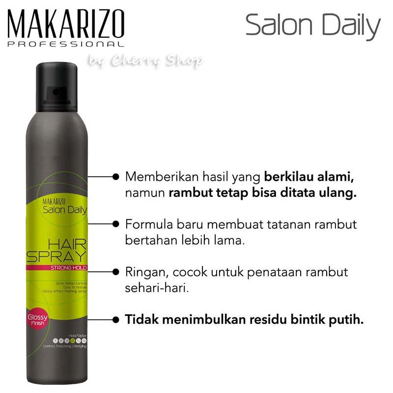 [376ML] [BPOM] Makarizo Professional Salon Daily Hair Spray Strong Hold | Extra Strong Hold | Rock Solid Hold | Texturizing Mousse 376 ml