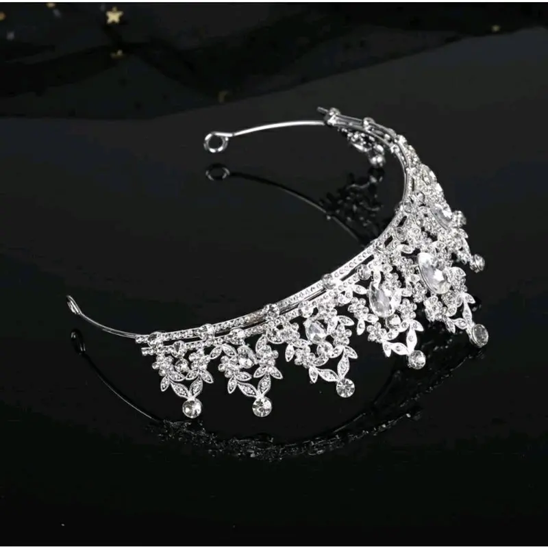 Chava Crown - Mahkota Pengantin Tiara - Wedding Bridal Silver Gold Blue pink red 7