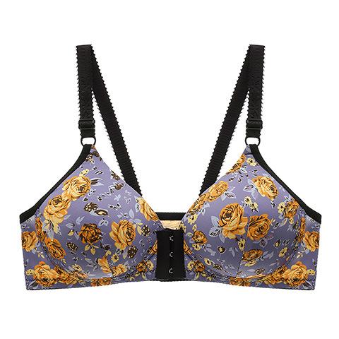 Product Introduction of Bra Saiz Besar (36-50), Tanpa Cincin Keluli, Gancu Depan biasa （brown+brown） Kain 51