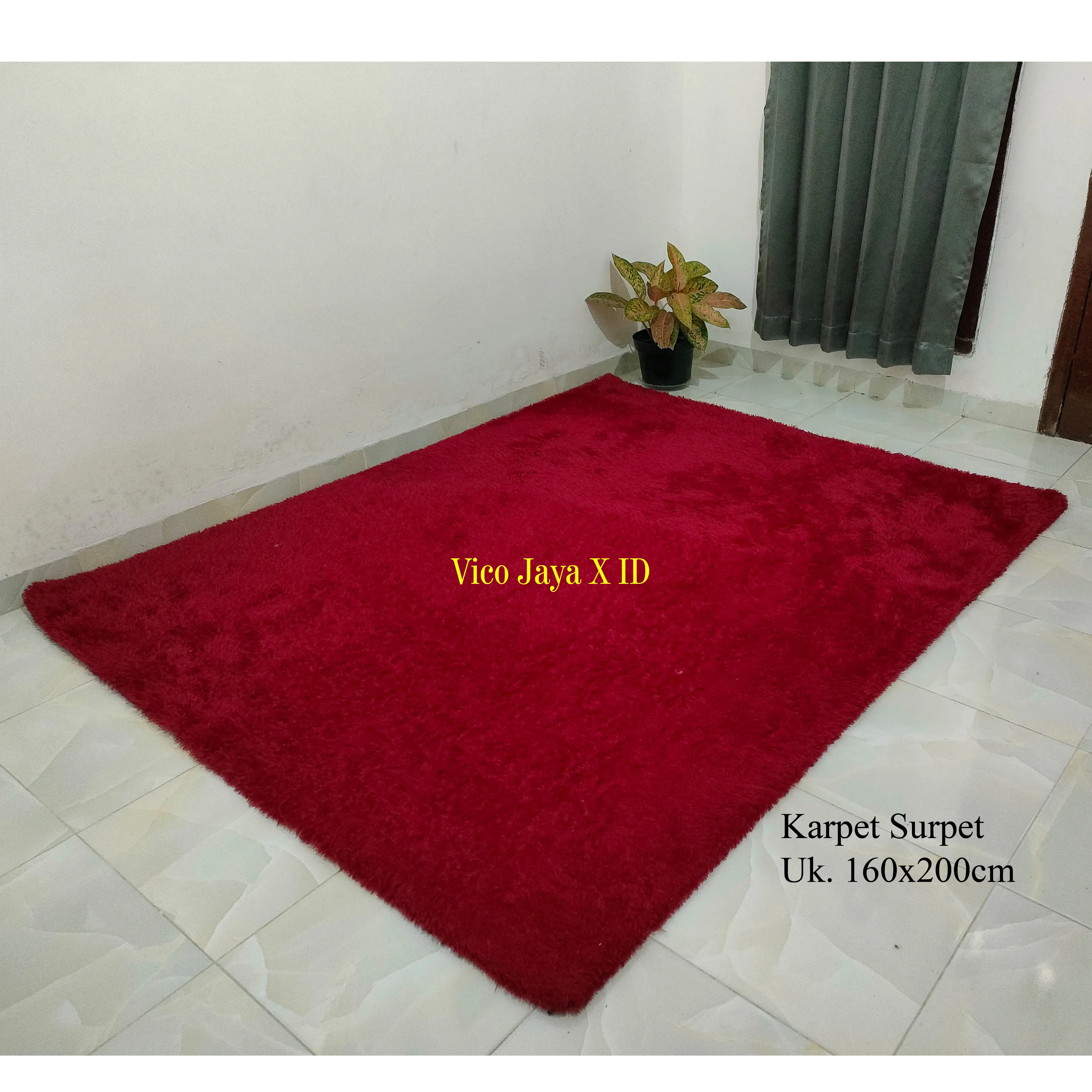 karpet bulu 160x200cm (2kg)/Karpet Lantai 160x200cm/Surpet bulu rasfur 160x200cm Busa Hitam Kain