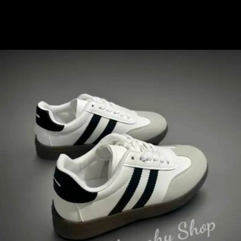 Giày Thể Thao Samba Phối Kẻ Sọc Đen Boy Cháy Phố, Full Size, Đế Đúc Mềm Mại - Sneaker Nam Nữ - Shoes Trắng Thanh Lịch 2