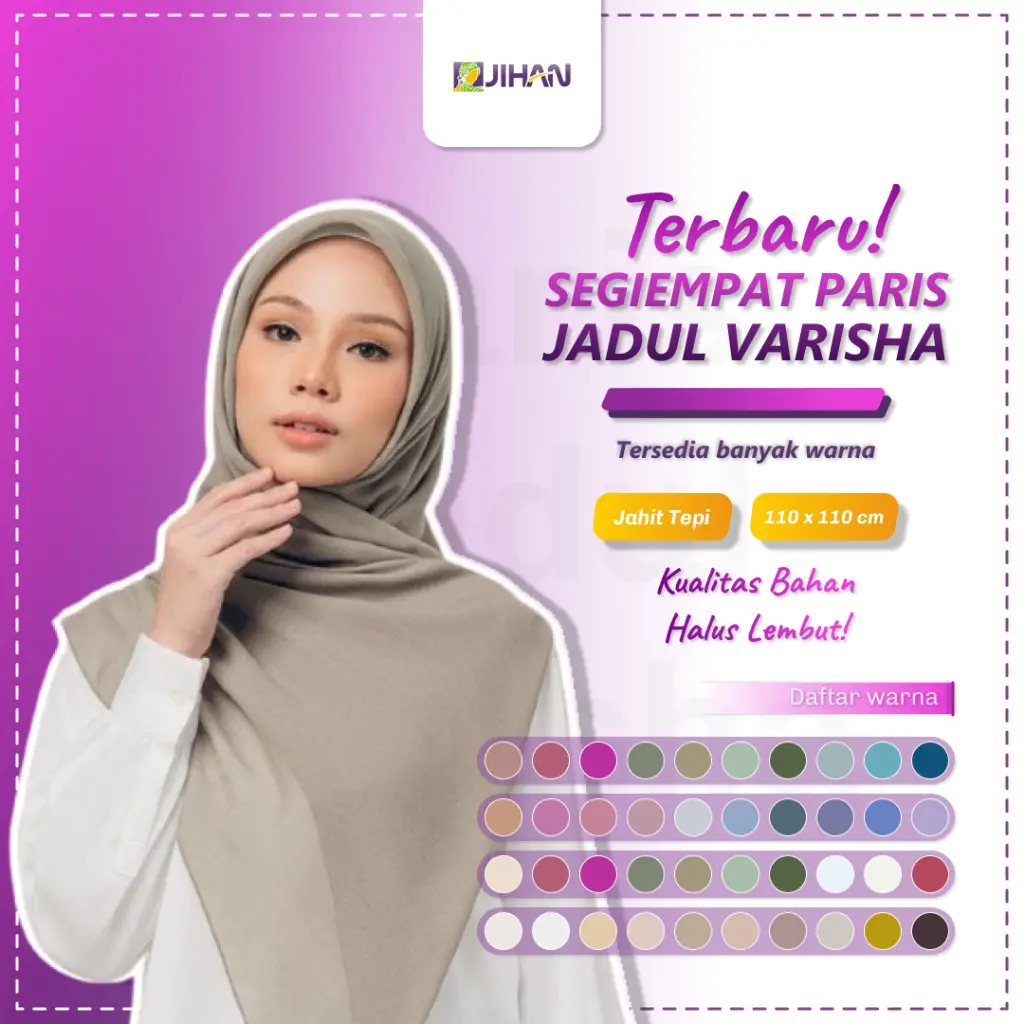 Segiempat Paris Polos Jadul Merk Varisa