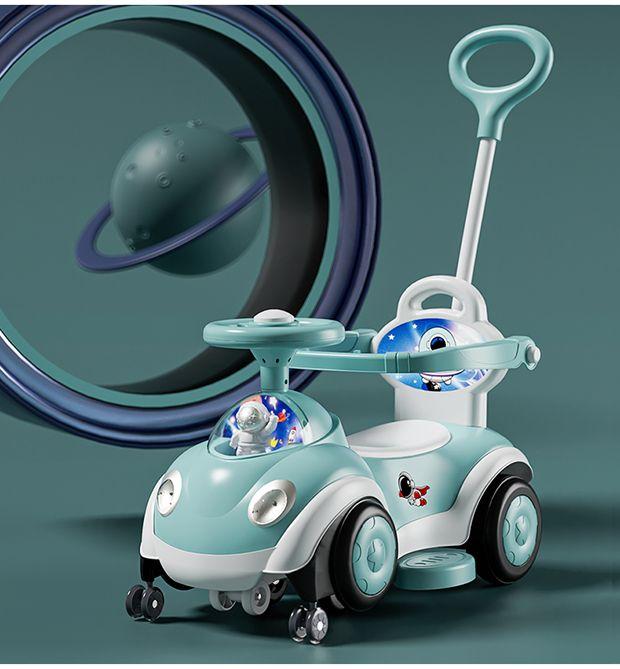 Product Introduction of New Swing Car Children's 1-3-Year-Old Boys and Girls Bobby Car Drop-Resistant Free Shipping Four-Wheel Multifunctional Toy Car 18