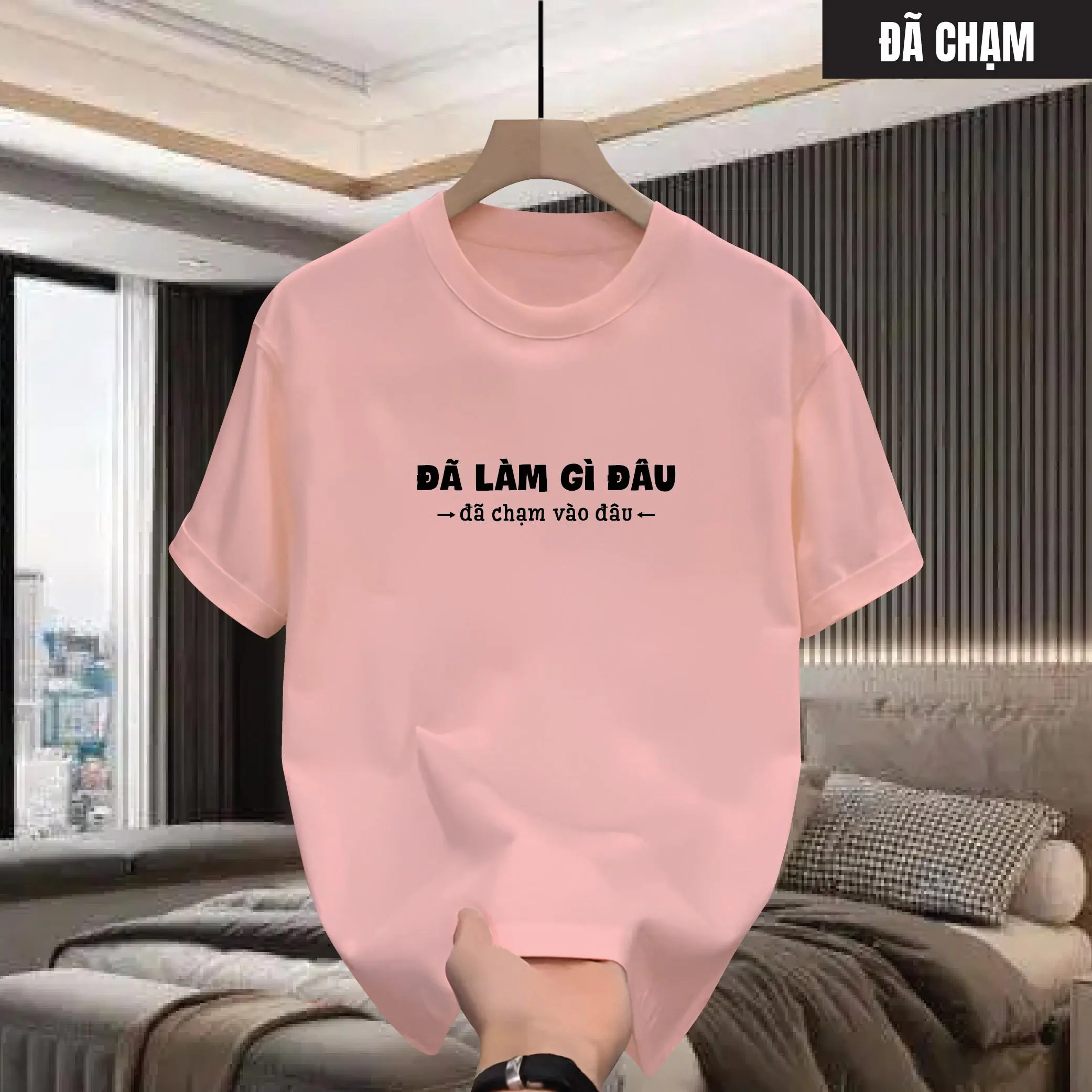 Áo thun Cổ tròn ĐÃ CHẠM VÀO ĐÂU form Unisex nam nữ, chất liệu cao cấp, phong cách trẻ trung, cực chất, năng động Áo phông - MANTINO BASIC
