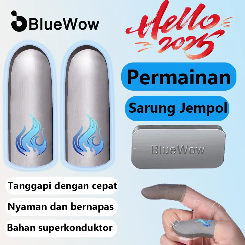 Bluewow Fire blue Sarung Jempol, Fire blue Bahan Superkonduktor, Layar Sentuh Game Mobile, Sarung Tangan Jari Anti Keringat, Tidak Akan Merusak Sentuhan, Cocok untuk,,Dapat Digunaka Cocok untuk Semua Game, Freefire finger  game 0