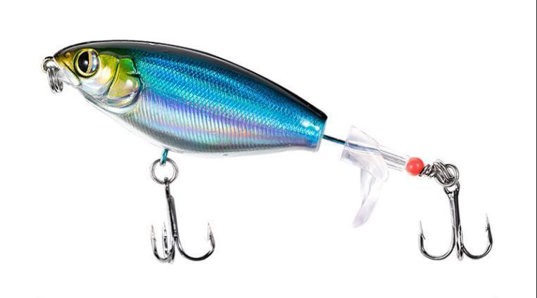 COD 5 Warna Umpan Pancing Permukaan Air 1PCS 10g Umpan Minnow Ekor Berputar Plastik Pintail Bass dengan Mata 3D Whopper Plopper dengan 2 Mata Kail Pancing Aksesori