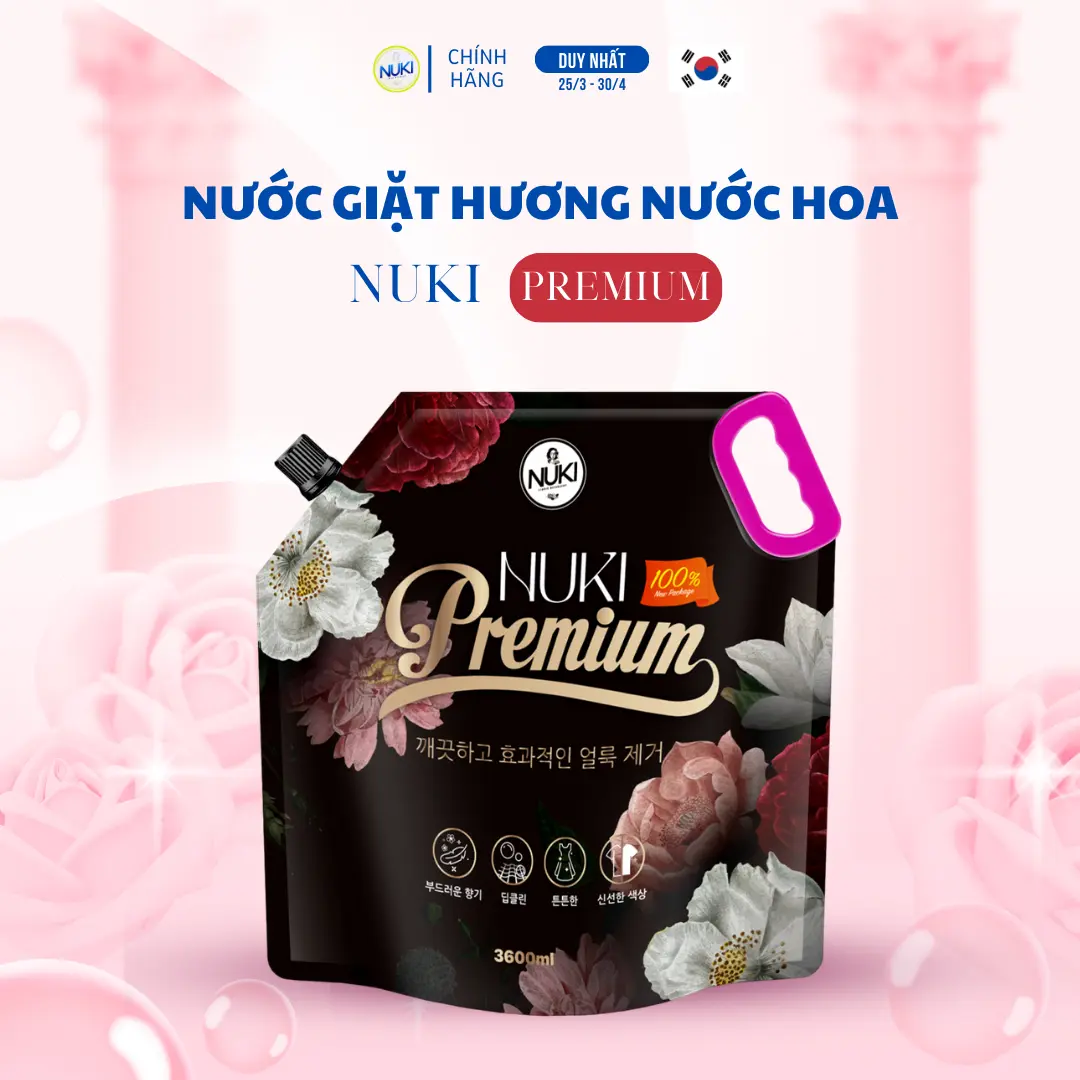 Túi Nước Giặt NuKi Premium Đen Huyền Bí Phiên Bản Đặc Biệt Làm Sạch
