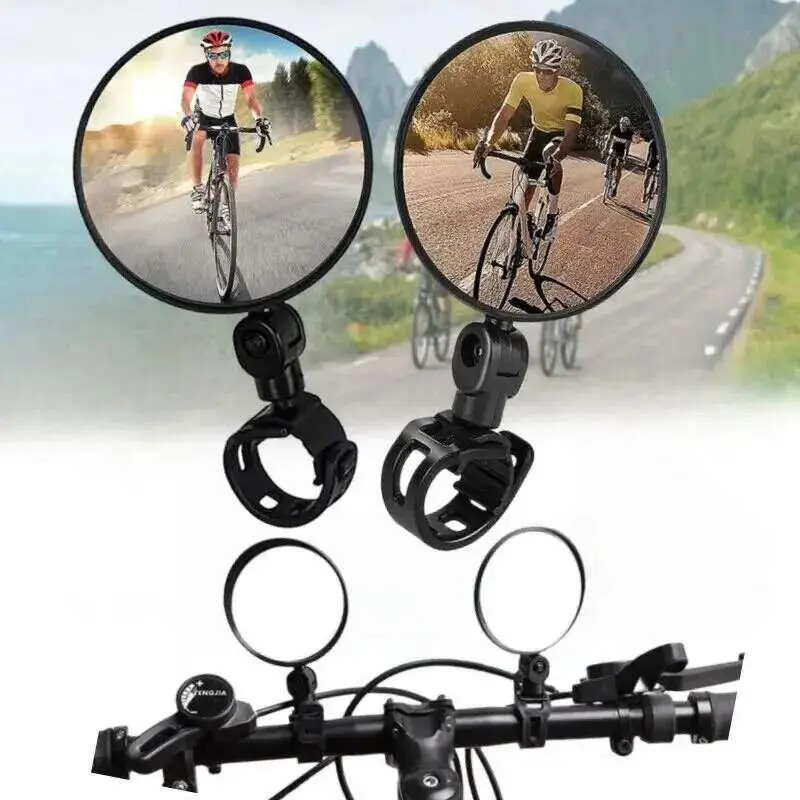 Universal Bicycle Rearview Mirror 360Adjustable Rotate Convex Wide Angle Cycg Handlebar Rear View Mirrors