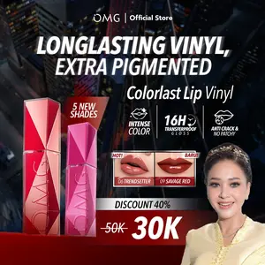 [EXCLUSIVE TOP CREATOR] OMG OH MY GLAM Colorlast Lip Vinyl 2.5 g - Transferproof Gloss - Longlasting Stain- Intense Color - Plumpy & Comfortable On Lips - SHEILA DARA'S PICK