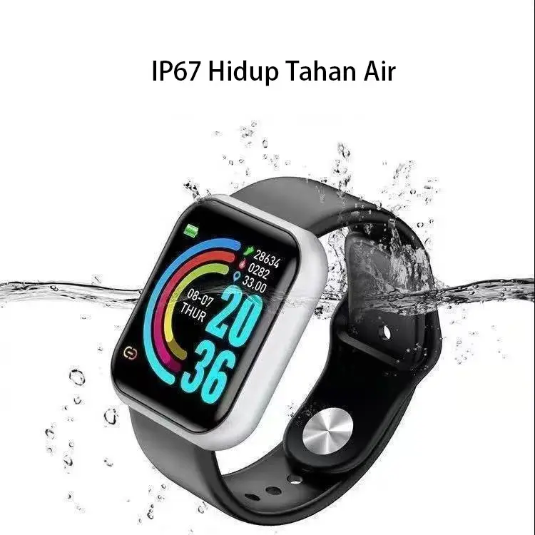 Y68 Jam tangan Y68 Jam tangan digital Jam tangan pria Jam tangan pintar digital wanita Jam tangan pintar Bluetooth WATCHKITE WKOS 3
