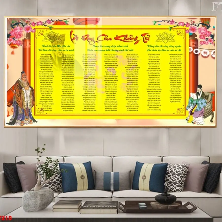 Tranh lời dậy KHỔNG TỬ nhiều mẫu và cỡ Decor Decor Phòng Trang Trí Nhà Phòng Khách