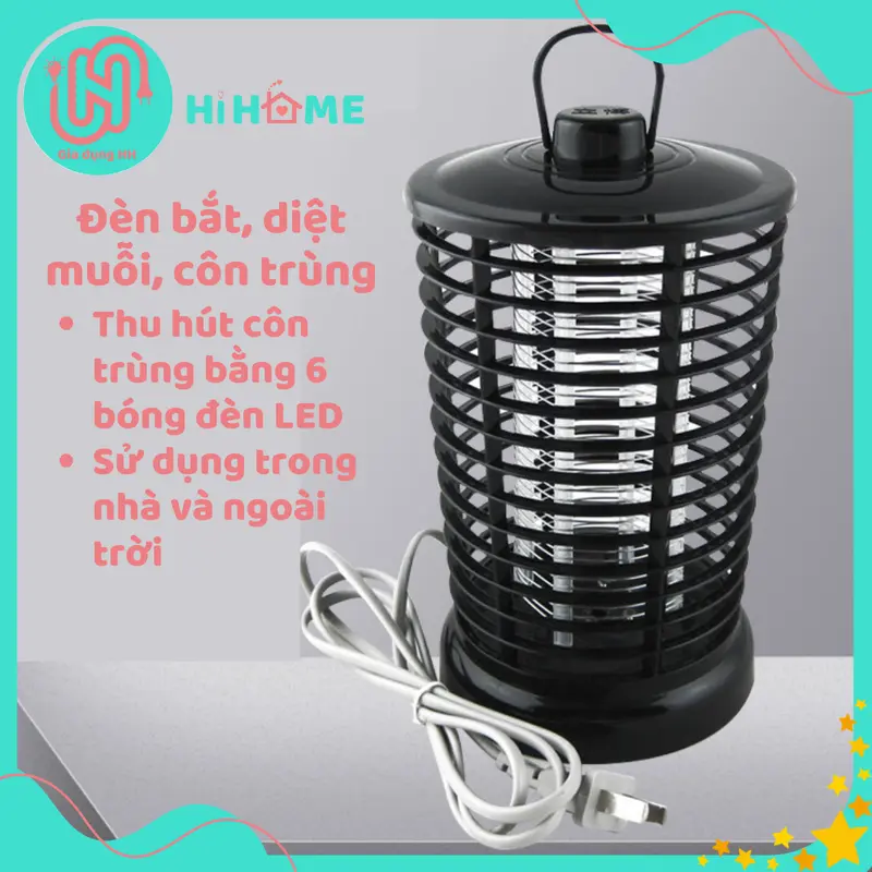 Đèn Bắt, Diệt Muỗi, Côn Trùng Thế Hệ Mới, Bằng Đèn LED Hình Tháp 3D Kiêm Đèn Ngủ, Chống Lóa Mắt – Bảo Hành 3 Tháng 1
