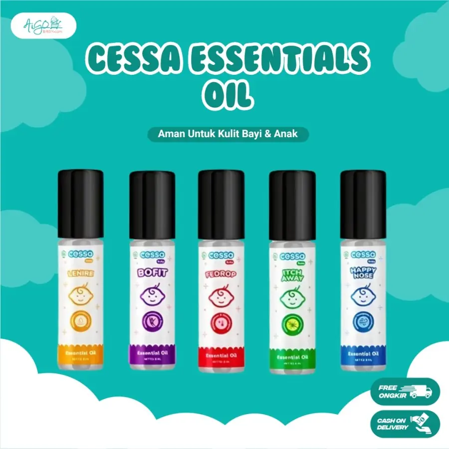 Cessa Essential Oil Happy Nose, Fedrop, Lenire, Itch Away, Bofit untuk Bayi & Anak Kids Biru Kuning Merah cess abiru cessaoil
