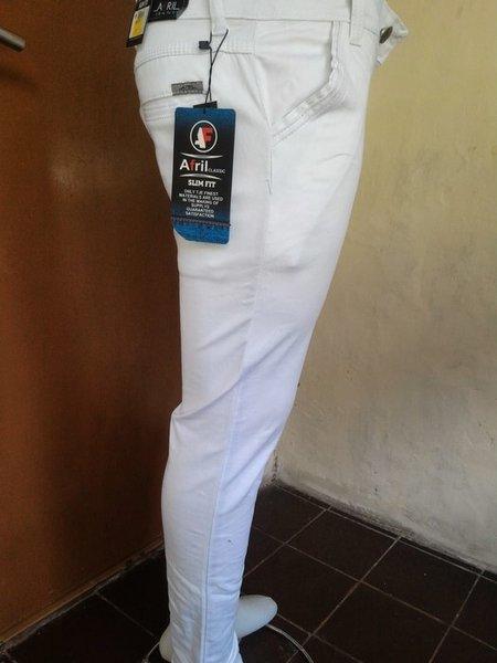 Celana Chino Panjang Pria Putih Slim Fit White chinos cowok Slimfit Kerja Formal Casual 4