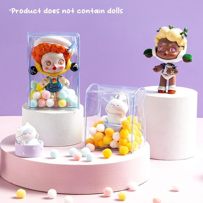 Product Introduction of Mini Anime Doll Display Bag Transparent Coin Purse Pendant Square Pouch Organizer Wallet Key Lipstick Earphone Storage Bag 20