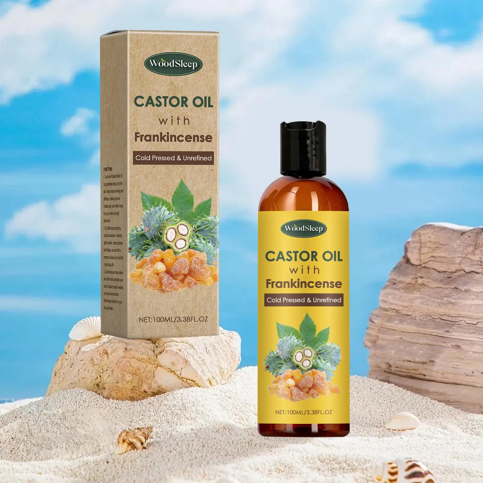 Castor Oil with Frankincense, 1 Box Moisturizing Hydrating Soothing Body Massage Essential Oil, Body Care Oil for Women & Men, Massage Oil for Daily Use, Valentine's Day Gift