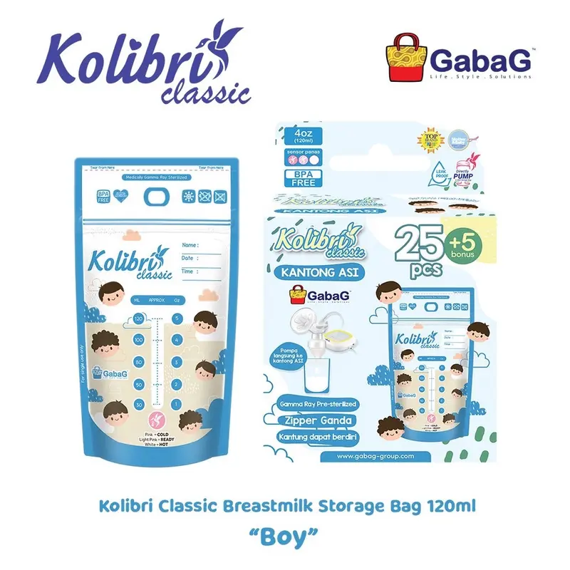 GABAG Kantong Asi Kolibri Smart 120 ml susu Baru lahir 4