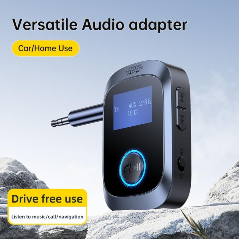 NEW LED Digital Display Bluetooth 5.4 Receiver Transmitter 2 in 1 With Mic Audio Adapter Car Lossless Music Wireless Adapter 0