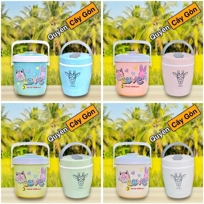 Combo Ca Men Dỡ Cơm 1.5 Lít + Bình Đá Có 4 Màu Sắc Để Lựa Chọn - Giữ Nhiệt Tốt 4