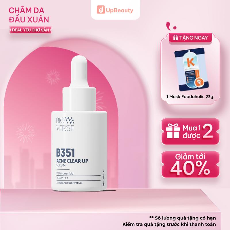  Tinh Chất Hỗ Trợ Giảm Mụn Bioverse B351 Acne Clear Up Serum Kiềm Dầu Cải Thiện Thâm Mụn 30ml 