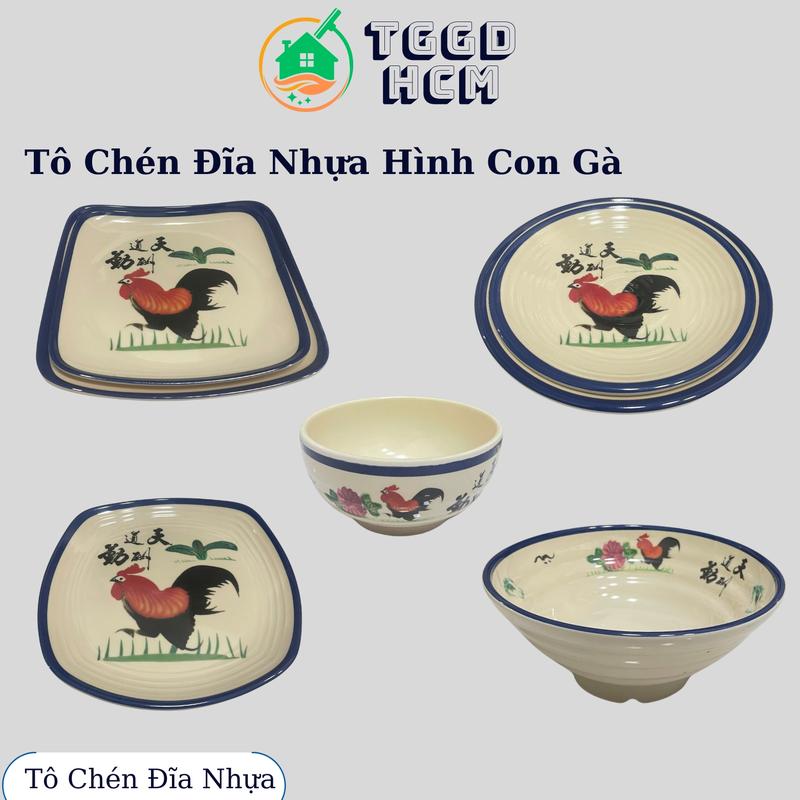 Tô Chén Đĩa Gà-Tô Nhựa Gà Melamine Cao Cấp-Tô Phở Nhựa Cao Cấp