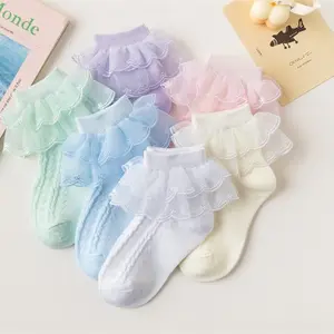 [KIDSFASHIONKOLEKSI] Kaos Kaki Anak Perempuan Motif Layer Lace Katun Import