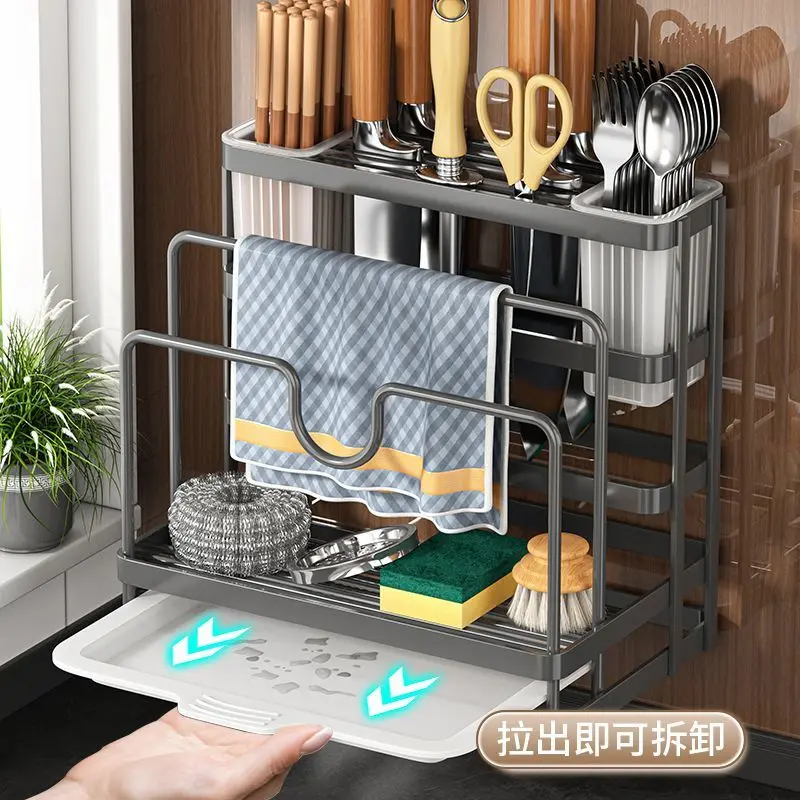 Giá Để Đồ Nhà Bếp Đa Năng 2024 Giá Để Nắp Nồi Gia Dụng Trên Bàn Giá Để Dao Thớt Ống Đũa Tích Hợp Treo Tường Hộp Đựng Ráo Nước 7