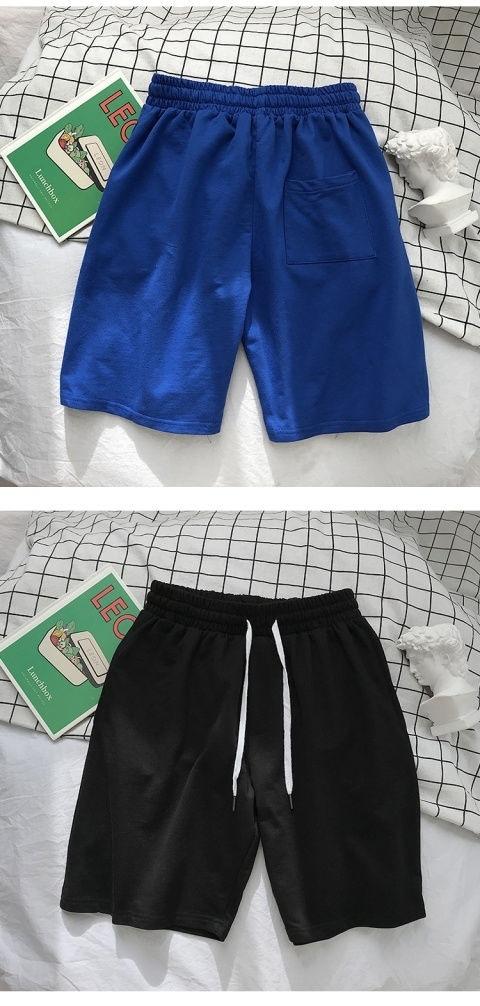 Product Introduction of Men's Sports Shorts Summer New Japanese Style Solid Color Simple Thin Loose Fit Five-Point Beach Shorts for Couples 12