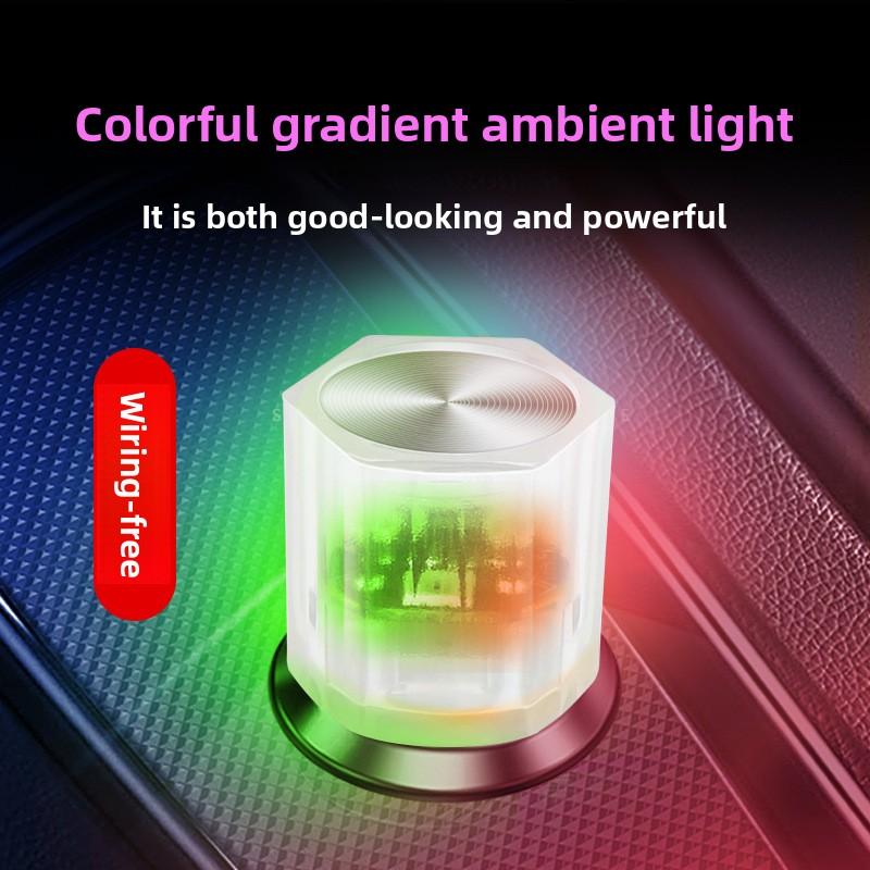  Đèn LED nội thất ô tô USB Đồ dùng trang trí sửa đổi không dây Đèn ngủ đầy màu sắc cho nội thất ô tô tạo không khí 