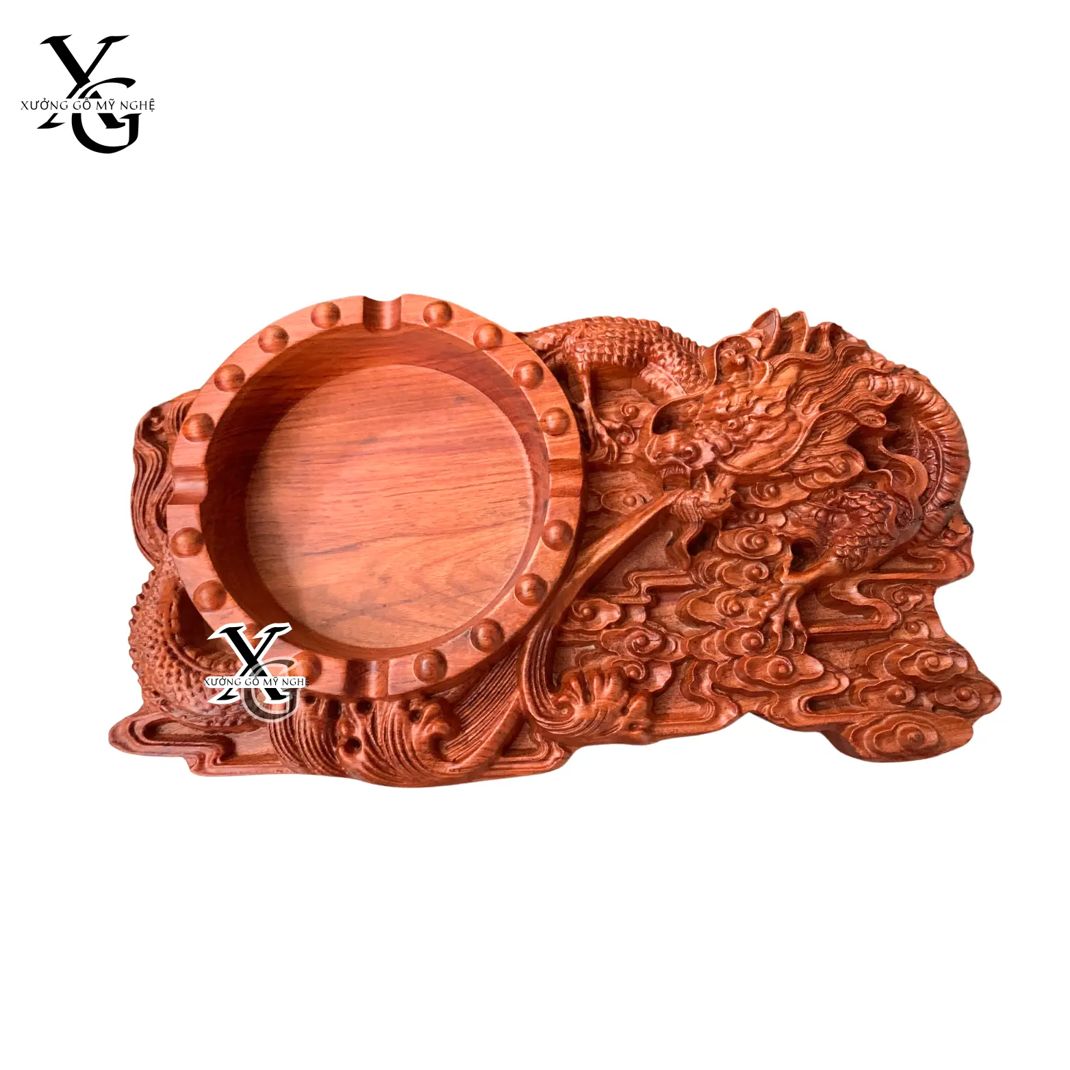GẠT Tàn Rồng gỗ  nguyên khối