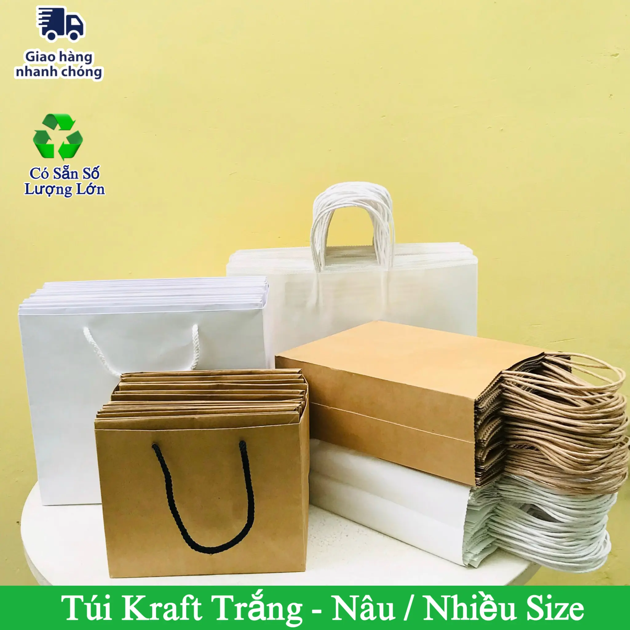 (Combo 10 túi Big size) Túi kraft có quai đủ size dày và chắc chắn, túi giấy kraft bảo vệ môi trường đựng quà tặng quần áo mỹ phẩm