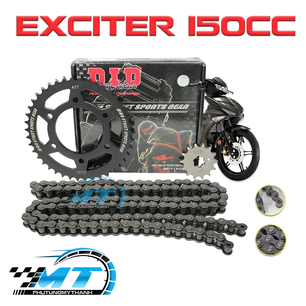 Nhông sên dĩa DID HDN xe Yamaha Exciter 150cc Phụ Tùng nhông xích