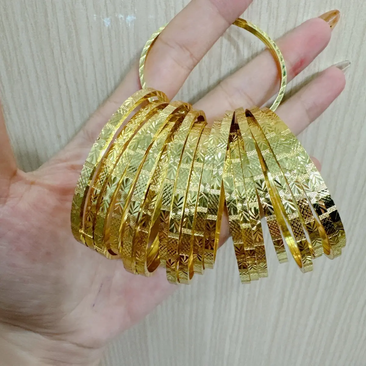 Vòng ximen xoắn hoa 3li đồng hội  mạ vàng