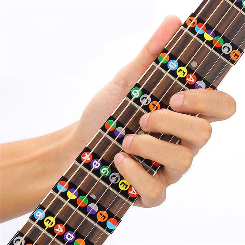 Product Introduction of BEHUO Musical Instrument Guitar Accessories Beginner Electric Guitar Musical Scale Fingerboard Stickers Guitar Note Sticker Guitar Scales Stickers Fretboard Sticker Guitar Chord Stickers 10