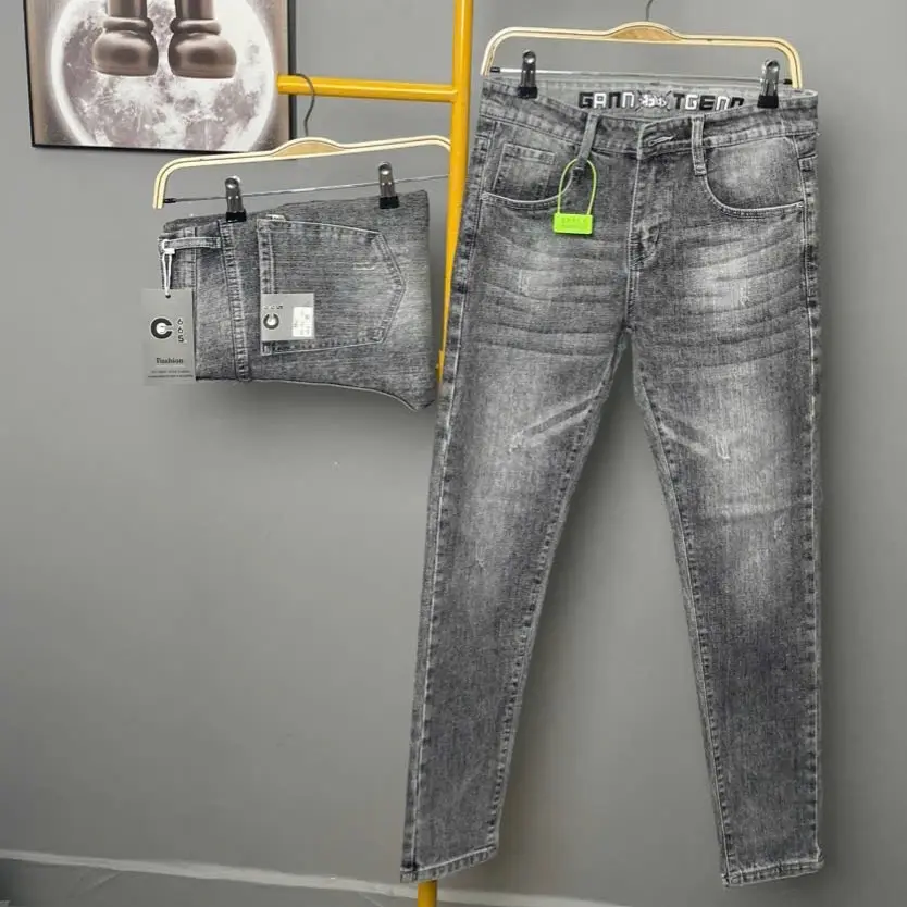 quần dài màu xám nhạt ảnh shop chụp Menswear Pants Jean Có Túi