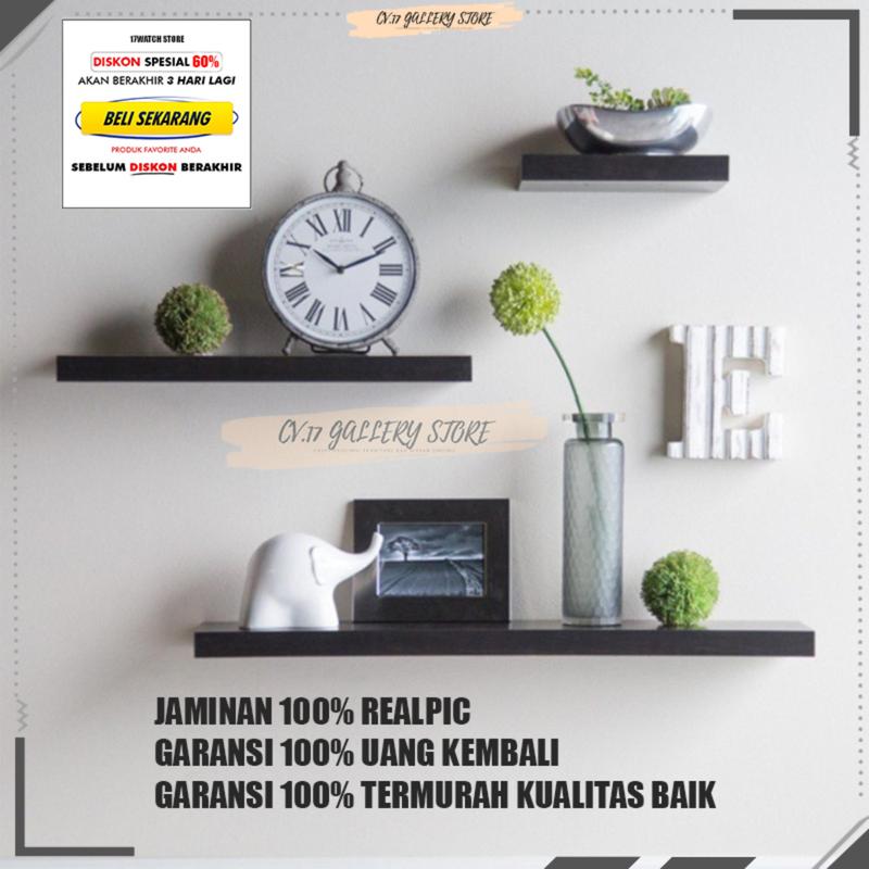 Rak Tak Hiasan Ambalan Tatakan Tempat penyimpanan Tanaman Hias Bunga Buku Kosmetik make up Kopi Pulpen Poto Bumbu Dapur Decorasi Dinding Dingding Tembok 3 PCS Tempel Kayu Susun Rumah 12CM Buah 2