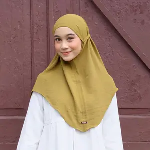 SYALIKA BERGO CRINCKLE M L XL - Raw Hijab Airflow Crinkle Kerudung Muslim Instan Nyaman
